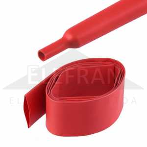 Tubo espaguete termo retrátil / termo encolhível 25.4mm (1 polegada) vermelho 2:1 rolo 1m