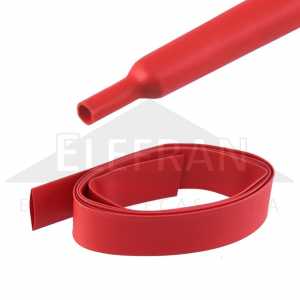 Tubo espaguete termo retrátil / termo encolhível 12.7mm (1/2 polegada) vermelho 2:1 rolo 1m