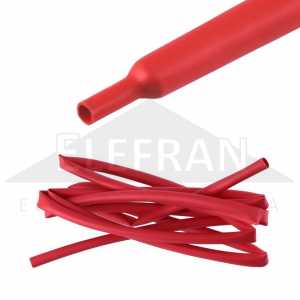 Tubo espaguete termo retrátil / termo encolhível 3.2mm (1/8 polegada) vermelho 2:1 rolo 1m