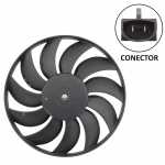 Eletroventilador do radiador 12V 11 pás diâmetro 346mm aspirante Ford Courier Fiesta Ka (com ar-condicionado)