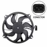 Eletroventilador do radiador com defletor 12V 7 pás diâmetro 400mm 288W aspirante Citroën C4 C5 Xsara Picasso Peugeot 307 308