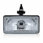 Farol auxiliar de milha (longo alcance) retangular lado direito/esquerdo com lente de vidro para lâmpada H3 universal