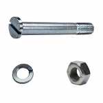 Kit parafuso cabeça escareada com arruela de pressão e porca sextavada para fixação do garfo no motor de partida Bosch JE 12V / 24V