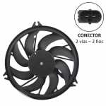 Eletroventilador/ventoinha do radiador com defletor 12V 8 pás diâmetro 394mm 240W aspirante Peugeot 206 (com ar-condicionado)