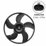 Eletroventilador/ventoinha do radiador 12V 5 pás diâmetro 320mm aspirante Valeo Chevrolet GM Celta Prisma Fiat Palio Weekend Siena Strada (com e sem ar-condicionado)