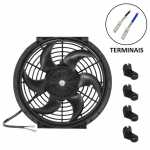 Eletroventilador axial do radiador 12V 6 pás diâmetro 256mm (10 polegadas) 80W aspirante (sem ar-condicionado)