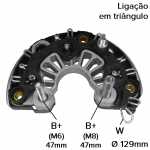 Retificador do alternador 200A Bosch Case Caterpillar Cummins New Holland - ligações