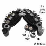 Retificador do alternador 150A Valeo A14VI BMW 318 320 330 520 525 X5 Land Rover Freelander Range Rover Opel Omega Vauxhall Sintra - ligações