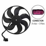 Eletroventilador do radiador 12V 7 pás diâmetro 345mm 250W aspirante Audi A3 Volkswagen Bora Fox Gol Golf Polo Saveiro Spacefox Voyage G5