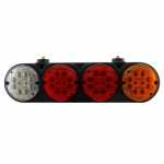 Conjunto de lanterna traseira tricolor (âmbar / cristal / vermelha) LED 24V lado direito universal